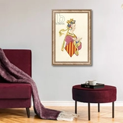 «Queen Leanora of Arragon» в интерьере гостиной в бордовых тонах