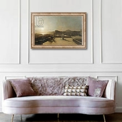 «Figures on a Moonlit Terrace» в интерьере гостиной в классическом стиле над диваном