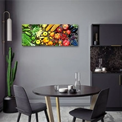 «Овощной градиент» в интерьере современной кухни в серых цветах