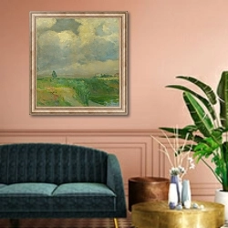 «Cloudy» в интерьере классической гостиной над диваном