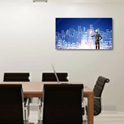 «Эскиз будущего города » в интерьере конференц-зала над столом
