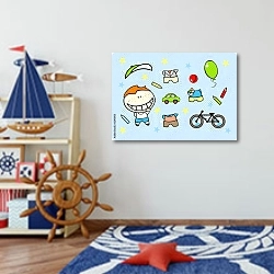 «Вещи для мальчика» в интерьере детской комнаты для мальчика в морской тематике