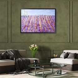 «Lavender, 2015,» в интерьере классической гостиной над диваном