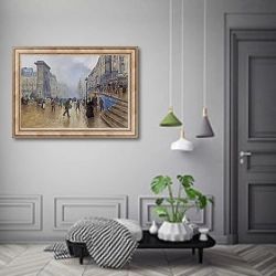 «Бульвар Сен-Дениз в Париже» в интерьере коридора в классическом стиле
