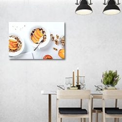 «Мюсли с персиками» в интерьере современной столовой над обеденным столом