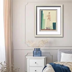 «Art – Goût – Beauté, Feuillets de l’ élégance féminine, Juin 1929, No. 106, 9e Année» в интерьере спальни в стиле прованс с синими деталями