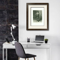 «The Arquebusier 1» в интерьере кабинета в черно-белых цветах