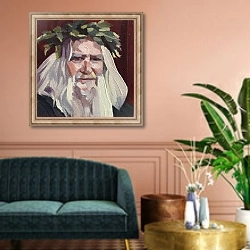 «'Face 29', 2012,» в интерьере классической гостиной над диваном