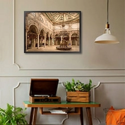 «Тунис. Каср-Эль-Саид, частная гостиная» в интерьере комнаты в стиле ретро с проигрывателем виниловых пластинок