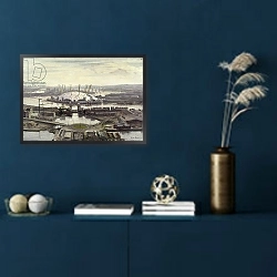 «The Millennium Dome from Canary Wharf» в интерьере в классическом стиле в синих тонах