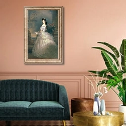 «Elizabeth of Bavaria, Empress of Austria, wife of Emperor Franz Joseph of Austria» в интерьере классической гостиной над диваном