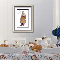 «Russian traditional dress - illustration by N. Vinogradova. 2» в интерьере столовой в стиле прованс над столом