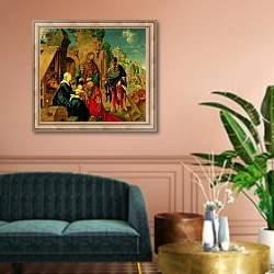 «Adoration of the Magi, 1504» в интерьере классической гостиной над диваном