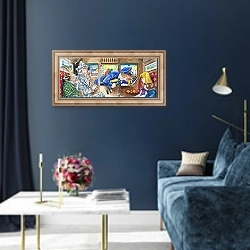 «Alice through the Looking Glass 11» в интерьере в классическом стиле в синих тонах
