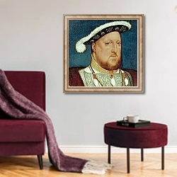 «King Henry VIII» в интерьере гостиной в бордовых тонах