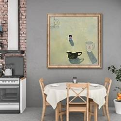 «Still life with cobweb jug, 2015,» в интерьере кухни над обеденным столом