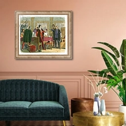 «Richard orders the arrest of Hastings» в интерьере классической гостиной над диваном