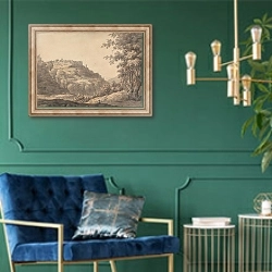 «Tivoli» в интерьере в классическом стиле с зеленой стеной
