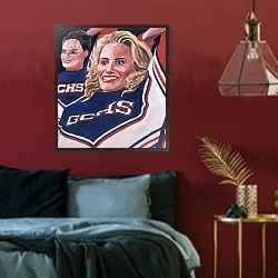 «GCHS, 2002» в интерьере спальни с акцентной стеной