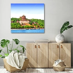 « Летний дворец в Пекине, Китай» в интерьере современной комнаты над комодом