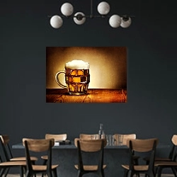 «Пиво 12» в интерьере столовой с черными стенами