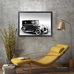 «Mercedes-Benz 8 38 HP Landaulet Taxi (W02) '1926–28» в интерьере в стиле лофт с желтым креслом