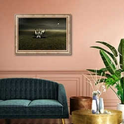«Help on the way, 2013,» в интерьере классической гостиной над диваном