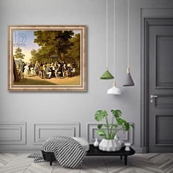 «Politicians in the Tuileries Gardens, 1832» в интерьере коридора в классическом стиле