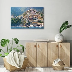 «Италия, Амальфитанское побережье, Позитано 4» в интерьере современной комнаты над комодом