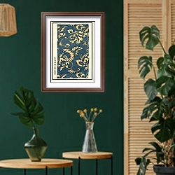 «Chinese prints pl.69» в интерьере в этническом стиле с зеленой стеной