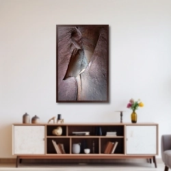 «Египет. Цветной каньон. Каменная абстракция» в интерьере современной светлой гостиной над диваном