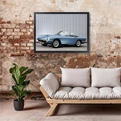 «Maserati Mistral Spyder '1963–70» в интерьере гостиной в стиле лофт над диваном