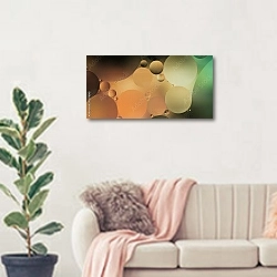 «Цветные капли на стекле #4» в интерьере современной светлой гостиной над диваном