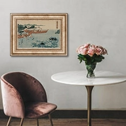 «Abalone Divers off the Coast of Ise, from an Untitled Landscape Series» в интерьере в классическом стиле над креслом