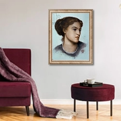 «Ellen Smith, 1867» в интерьере гостиной в бордовых тонах