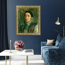 «Self Portrait as a Young Man» в интерьере в классическом стиле в синих тонах