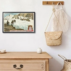 «Ascent of Mount Kazbek» в интерьере в стиле ретро над комодом