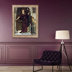 «My Sister Is Not In, 1879» в интерьере в классическом стиле в фиолетовых тонах