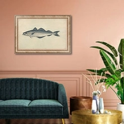 «Coal Fish» в интерьере классической гостиной над диваном