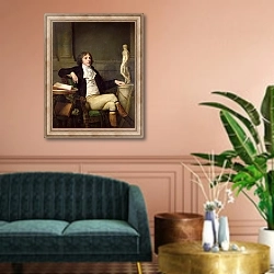 «Portrait presumed to be Auguste Louis de Talleyrand c.1792» в интерьере классической гостиной над диваном