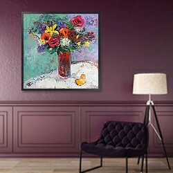 «Fresh Flowers» в интерьере классической гостиной над диваном