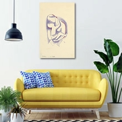 «Mother» в интерьере современной гостиной с желтым диваном