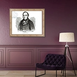 «Portrait of Feargus O'Connor Irish Chartist leader» в интерьере в классическом стиле в фиолетовых тонах