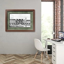 «View of the Soissons Hotel in Paris» в интерьере современного кабинета на стене