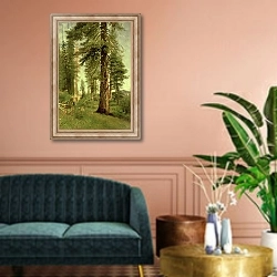 «California Redwoods» в интерьере классической гостиной над диваном