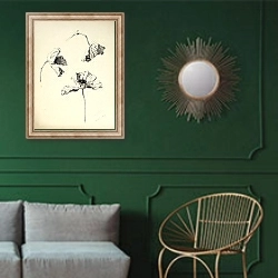 «Tulbid» в интерьере классической гостиной с зеленой стеной над диваном