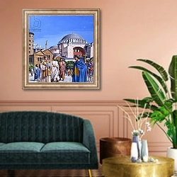 «Byzantium» в интерьере классической гостиной над диваном