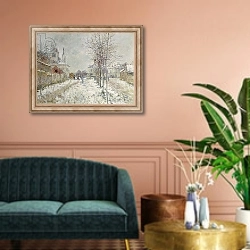 «Snow Effect» в интерьере классической гостиной над диваном