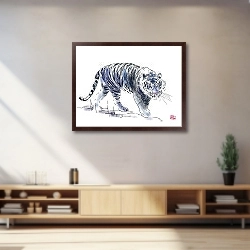 «Скучающий синий тигр» в интерьере 