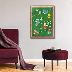 «Christmas Decorations, 2013» в интерьере гостиной в бордовых тонах